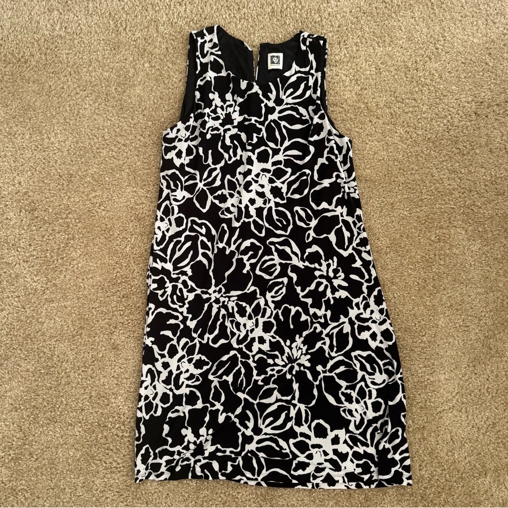 Anne Klein Black and White Sleeveless Sheath Dress